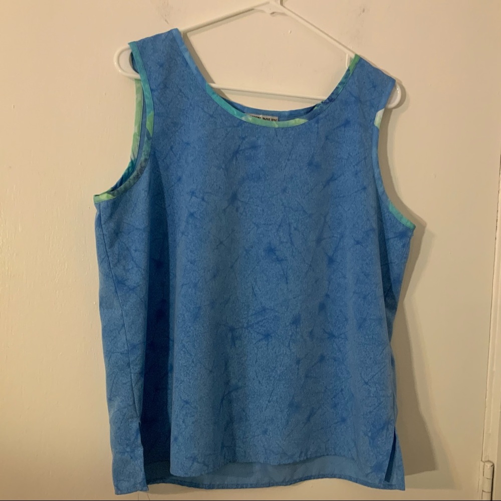 NANCY BOLEN FOR CITY GIRL BLUE TANK SZ L